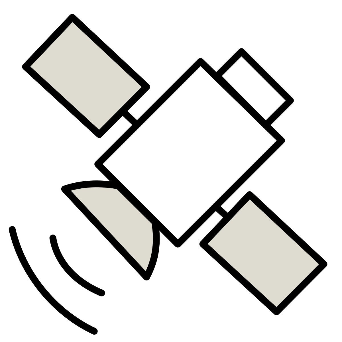 icono satélite enviando señal claude hand drawn estilo