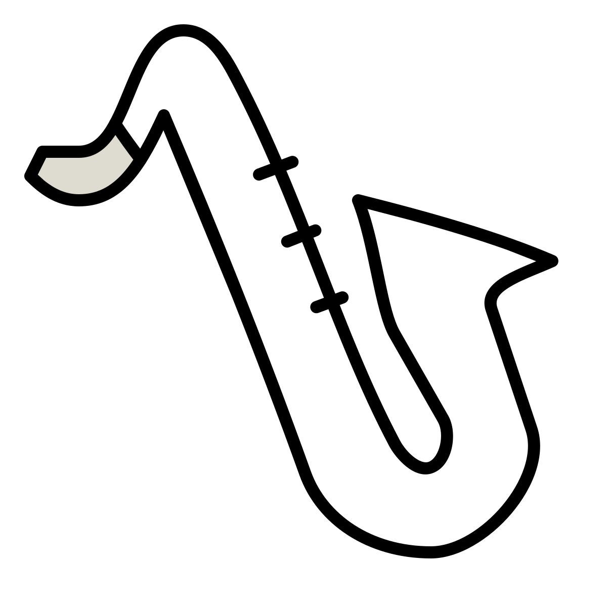 claude hand drawn style saxofón icon