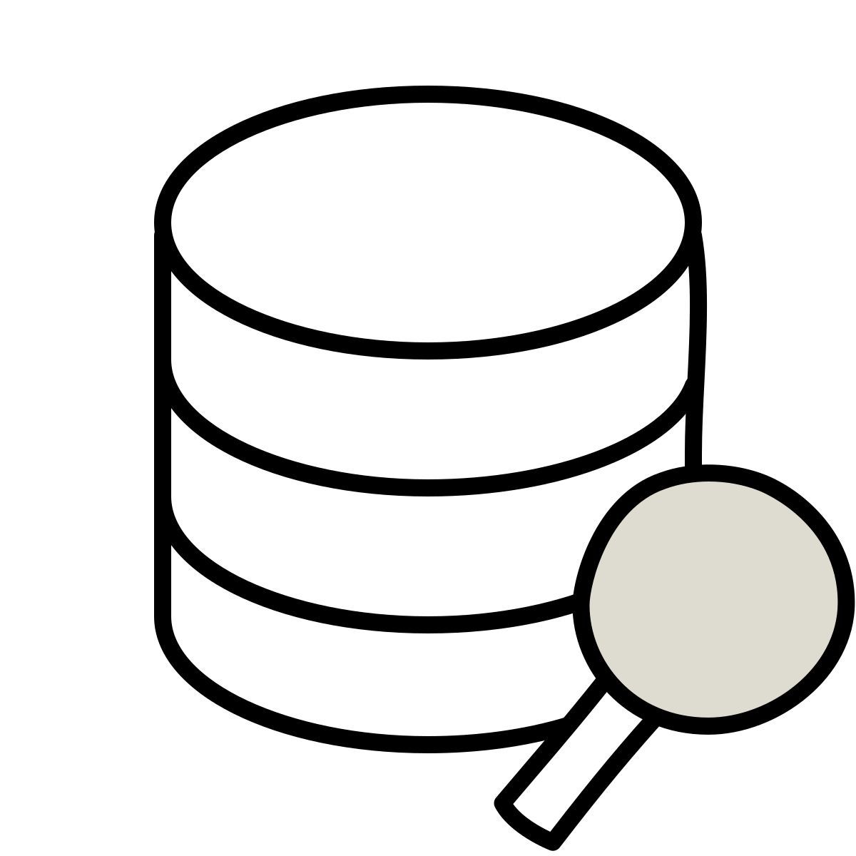 icono base de datos claude hand drawn estilo