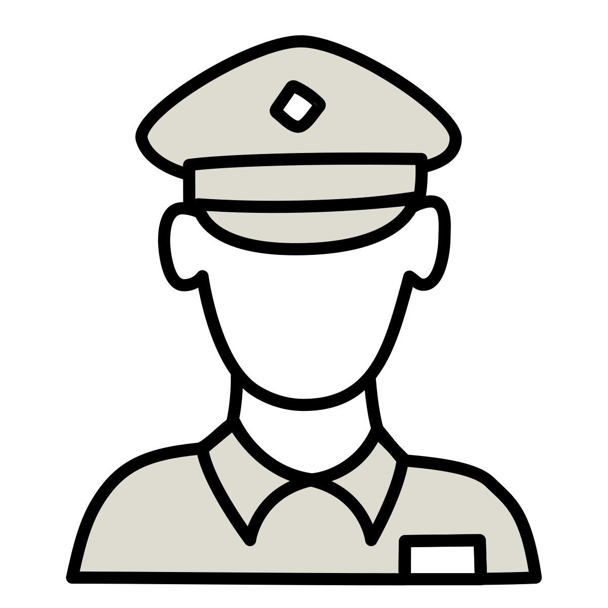 icono guardia de seguridad claude hand drawn estilo
