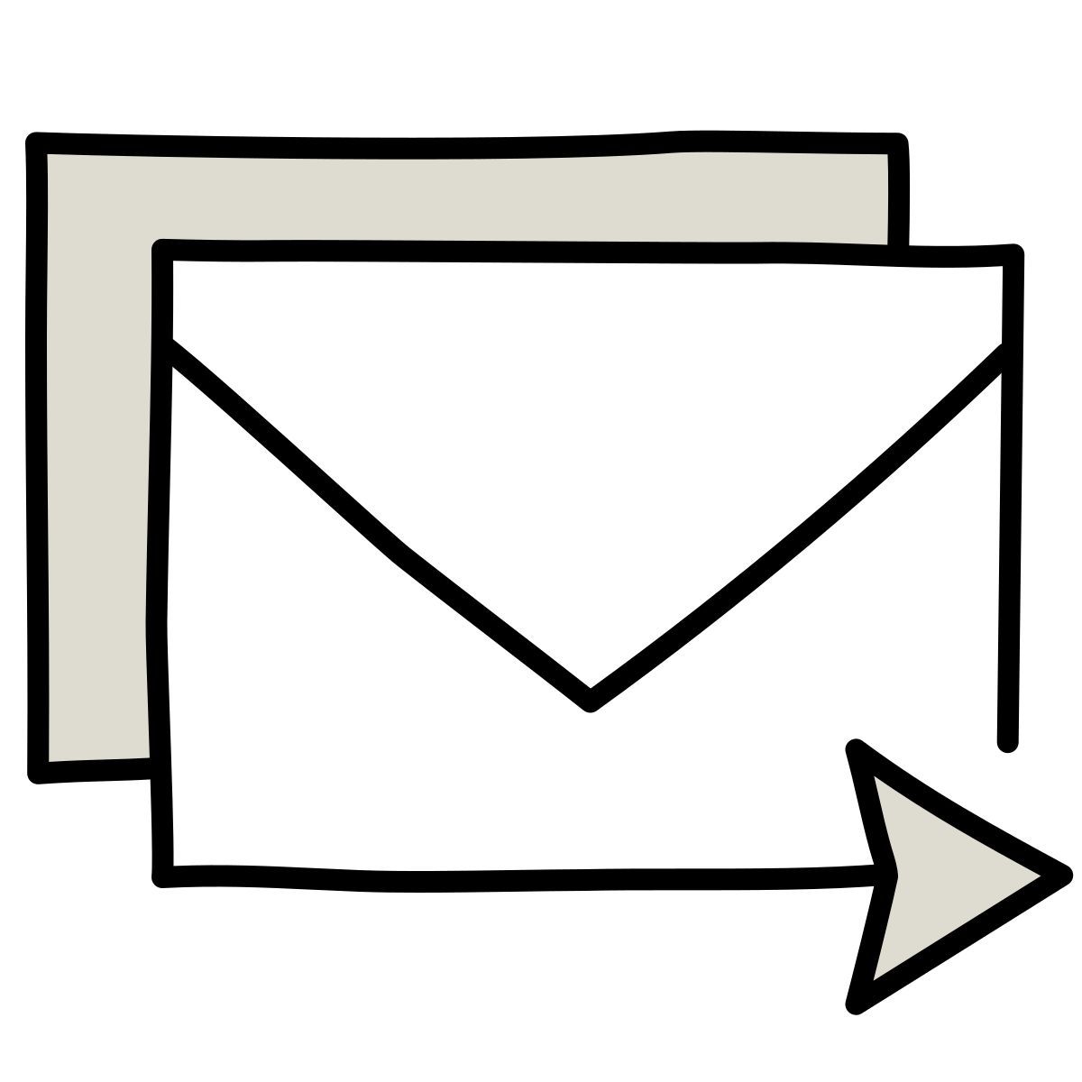 claude hand drawn style enviar e mail em massa icon