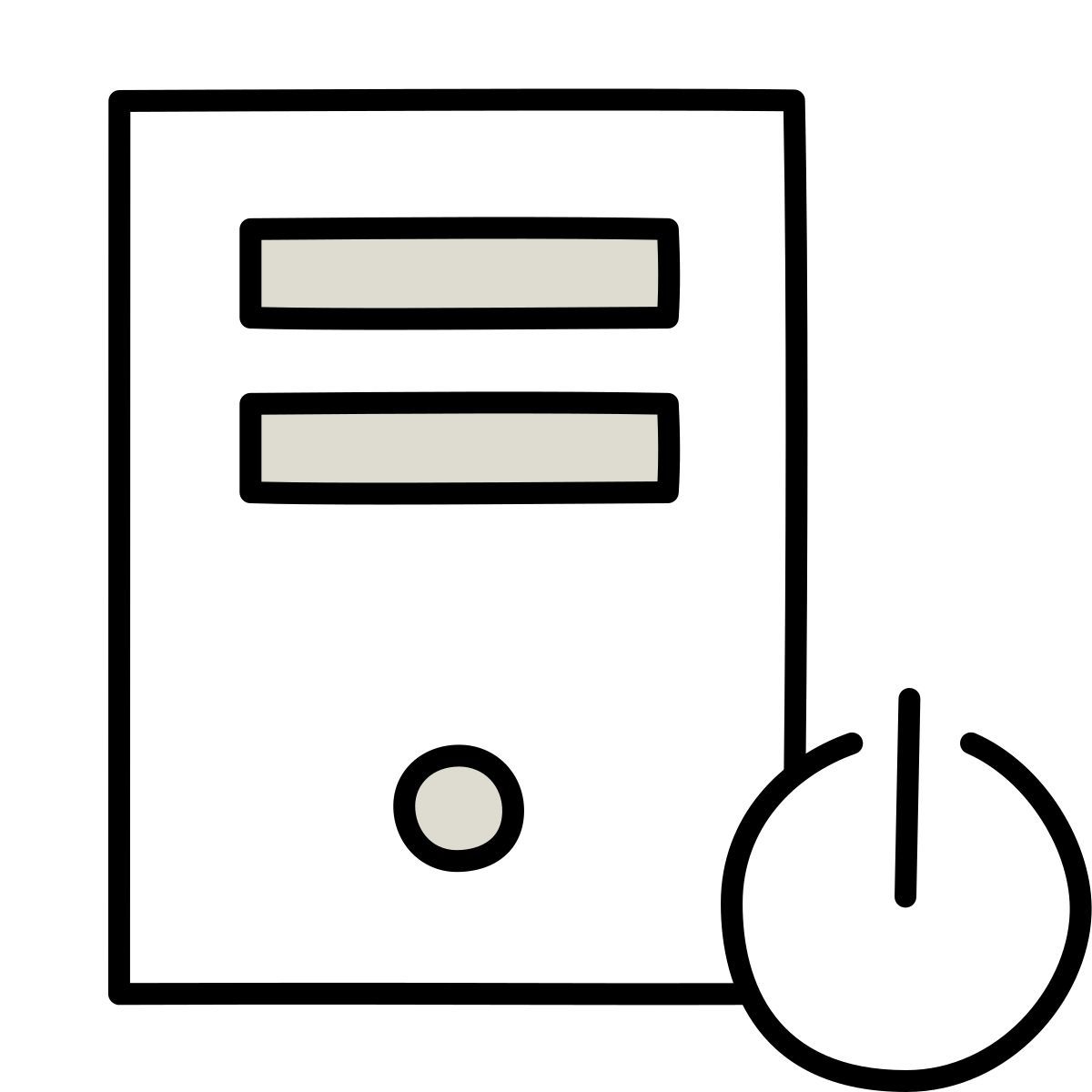 icono apagar un servidor claude hand drawn estilo