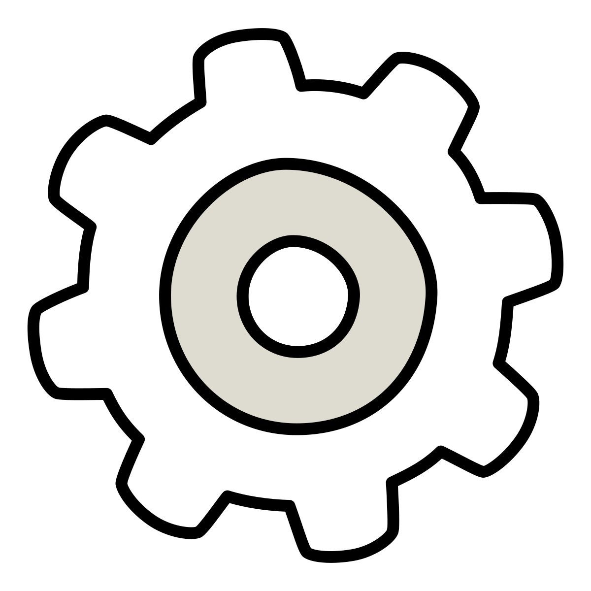 icon engrenagem claude hand drawn estilo