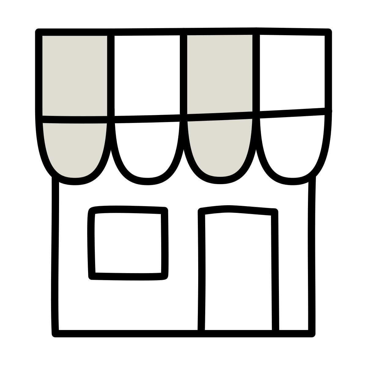 claude hand drawn style 店 icon