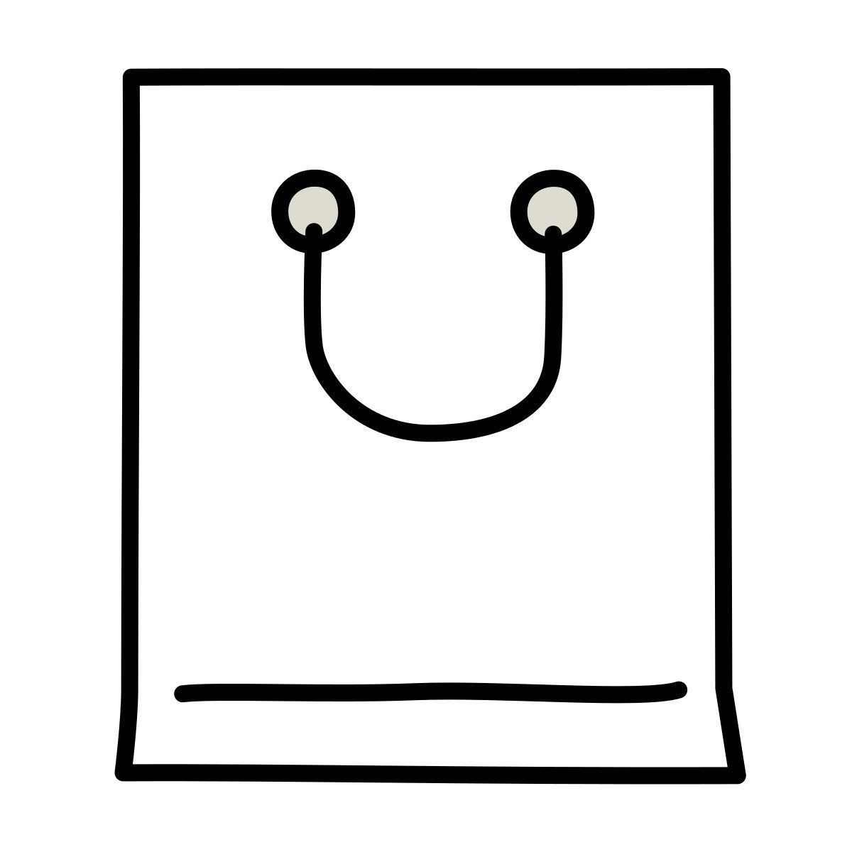 claude hand drawn style 쇼핑백 icon