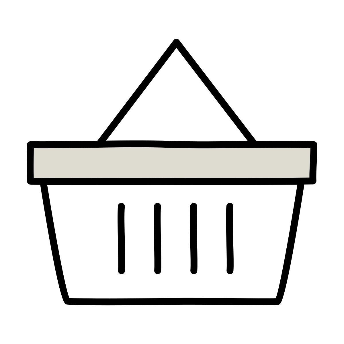 icono cesta de la compra claude hand drawn estilo