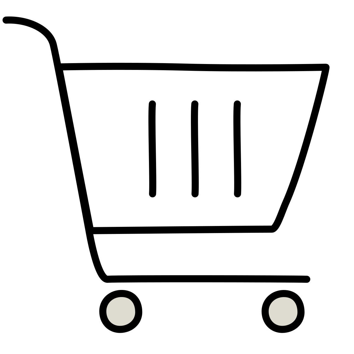 claude hand drawn style carrito de compras icon