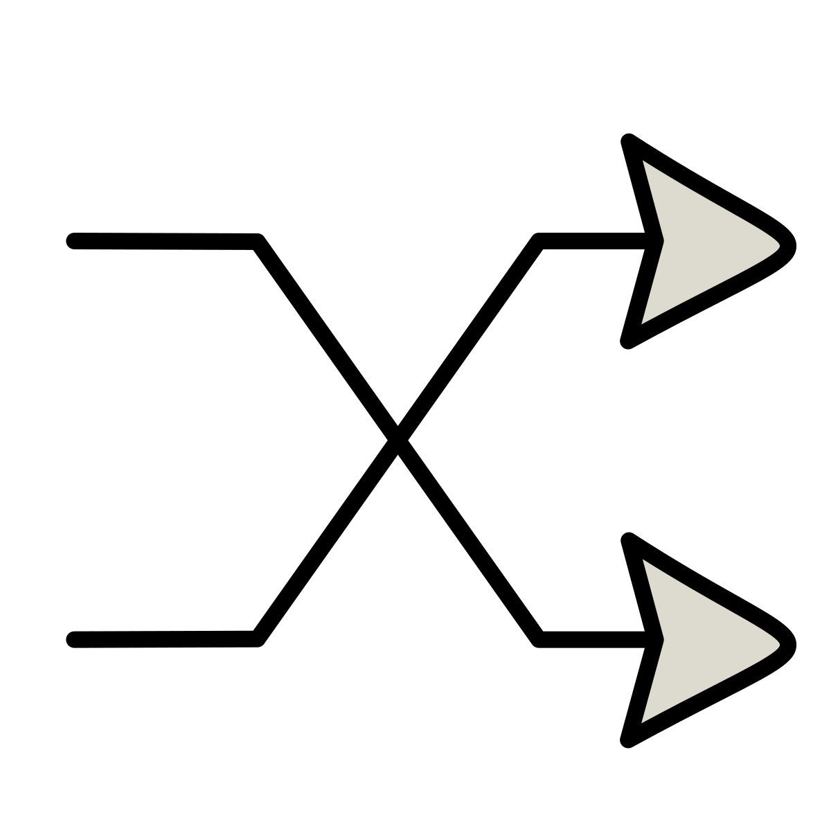 icono shuffle claude hand drawn estilo