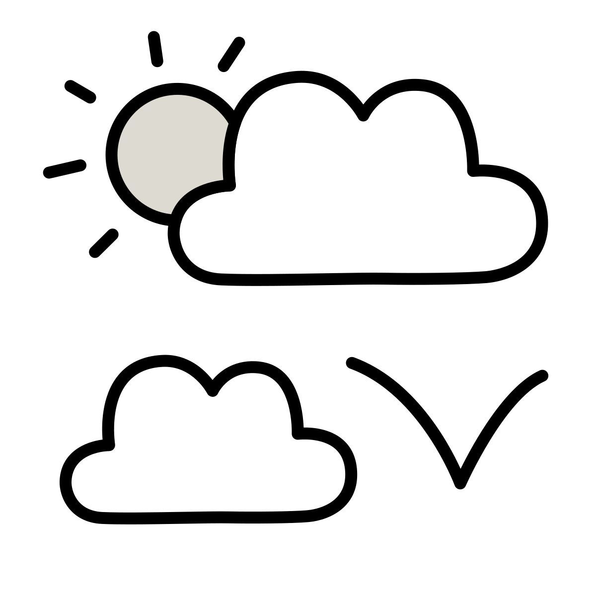 icône ciel claude hand drawn style