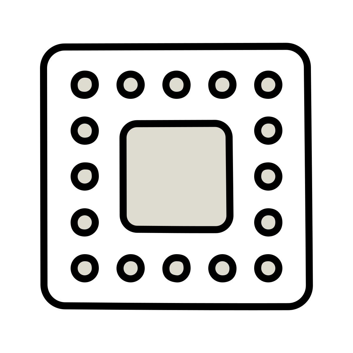 icon cpu de smartphone claude hand drawn estilo