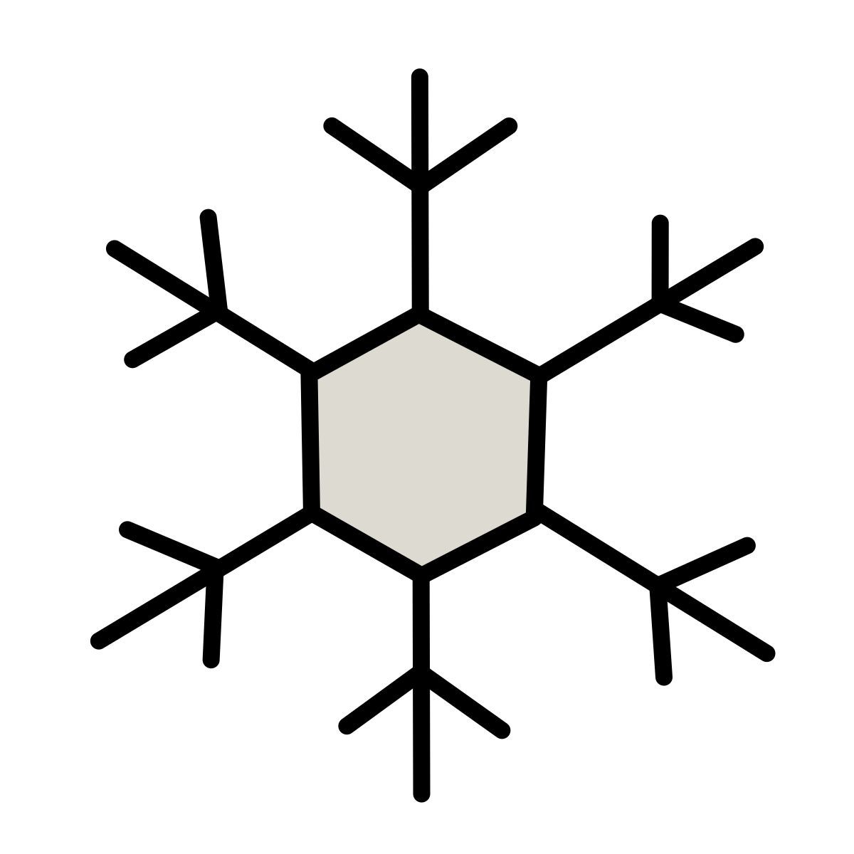 claude hand drawn style flocon de neige icon