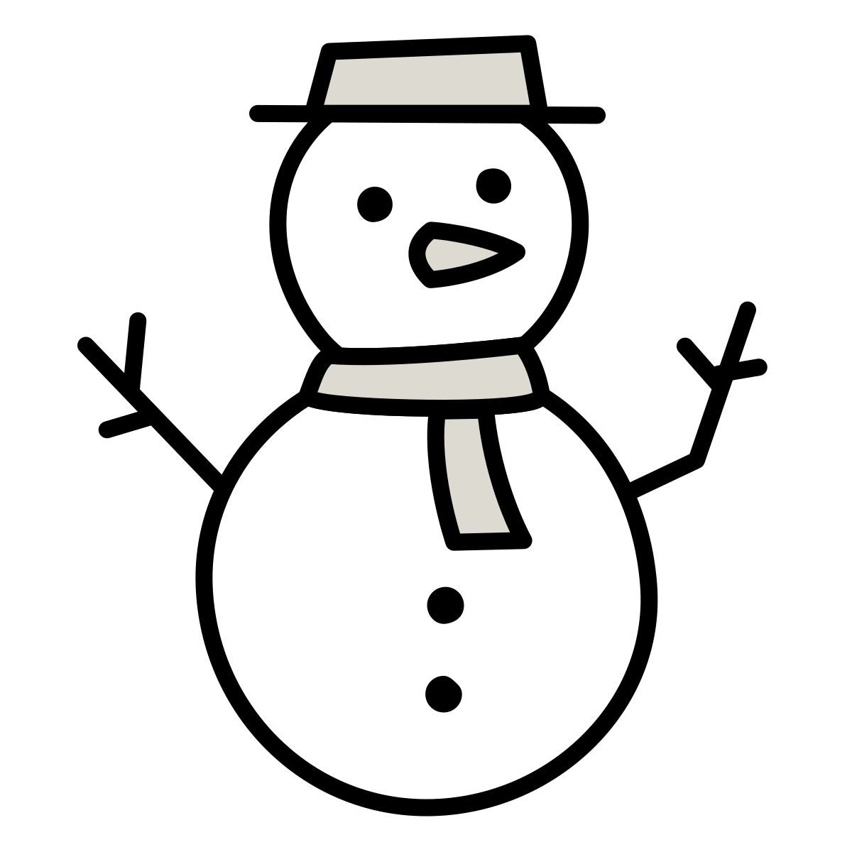 icône bonhomme de neige claude hand drawn style