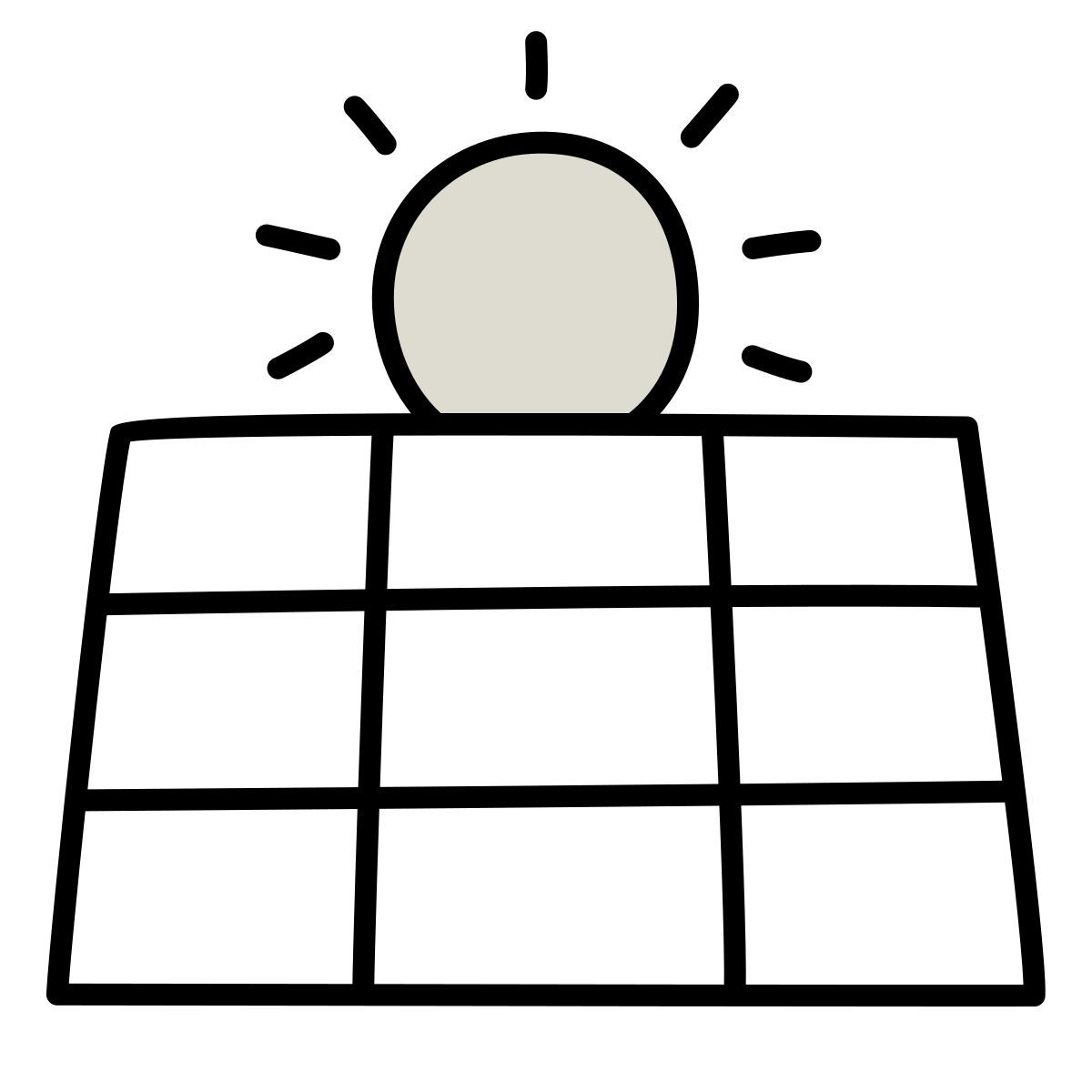 icon panel solar claude hand drawn style