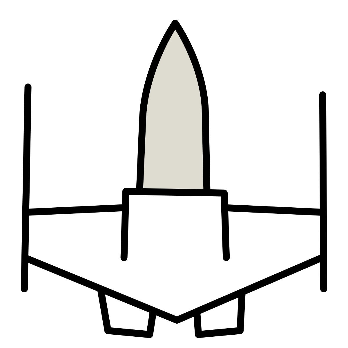 claude hand drawn style vaisseau spatial de combat icon