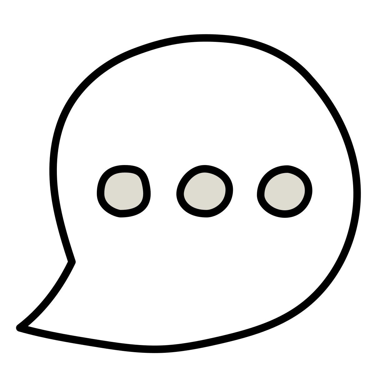 claude hand drawn style chat bubble icon