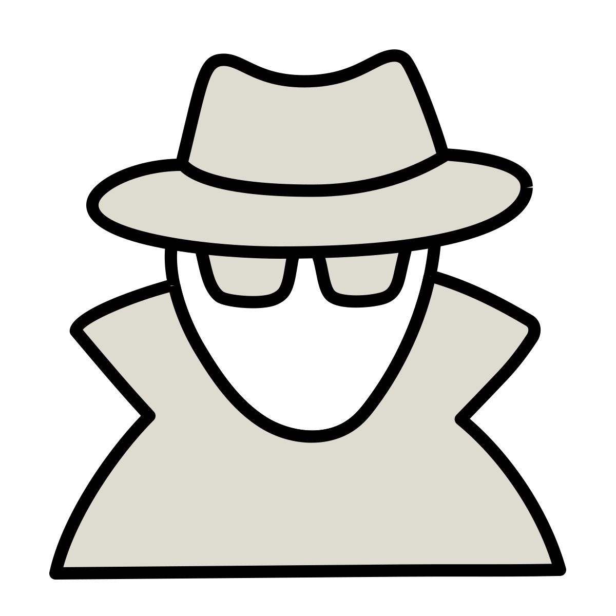 claude hand drawn style espion homme icon