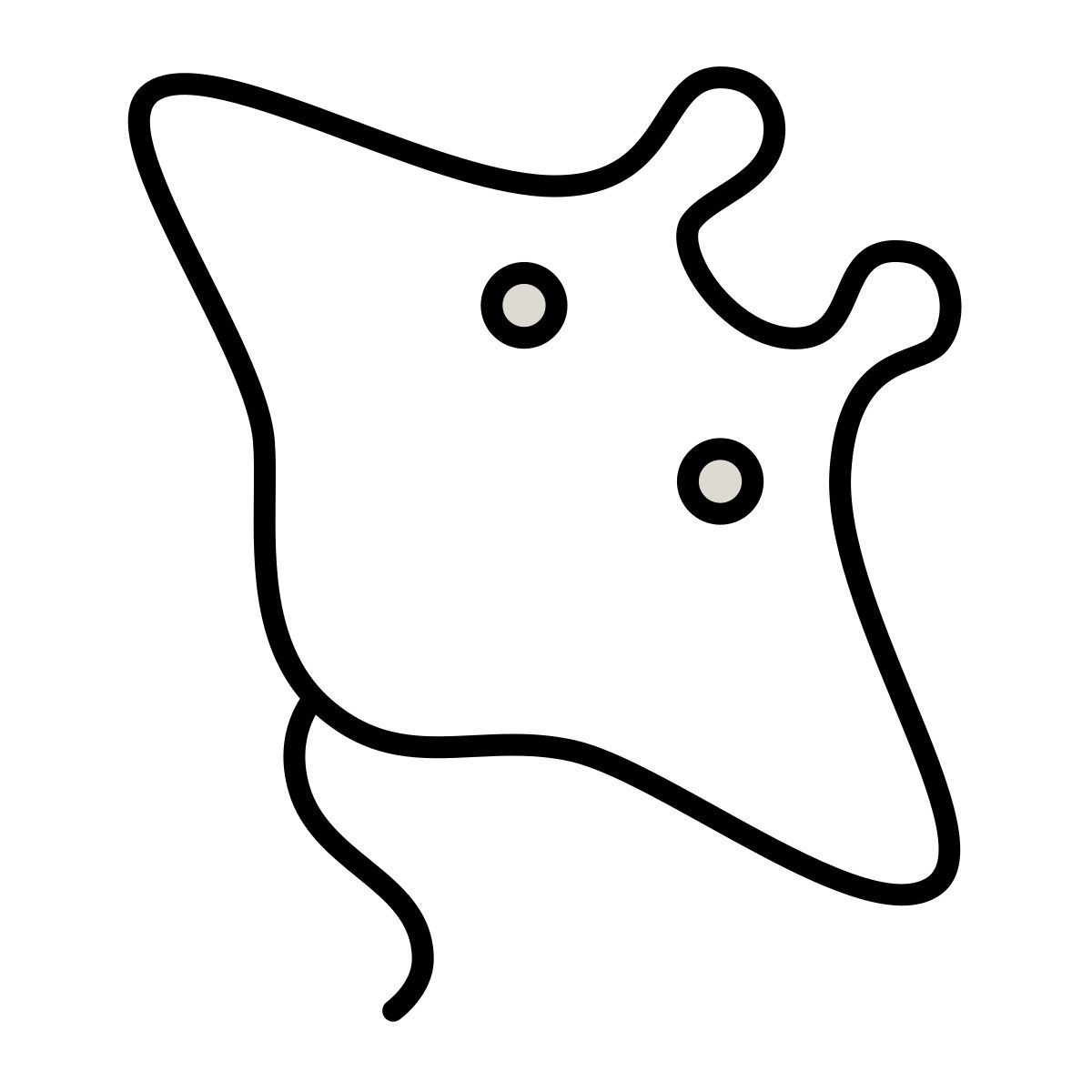 claude hand drawn Stil stachelrochen Icon
