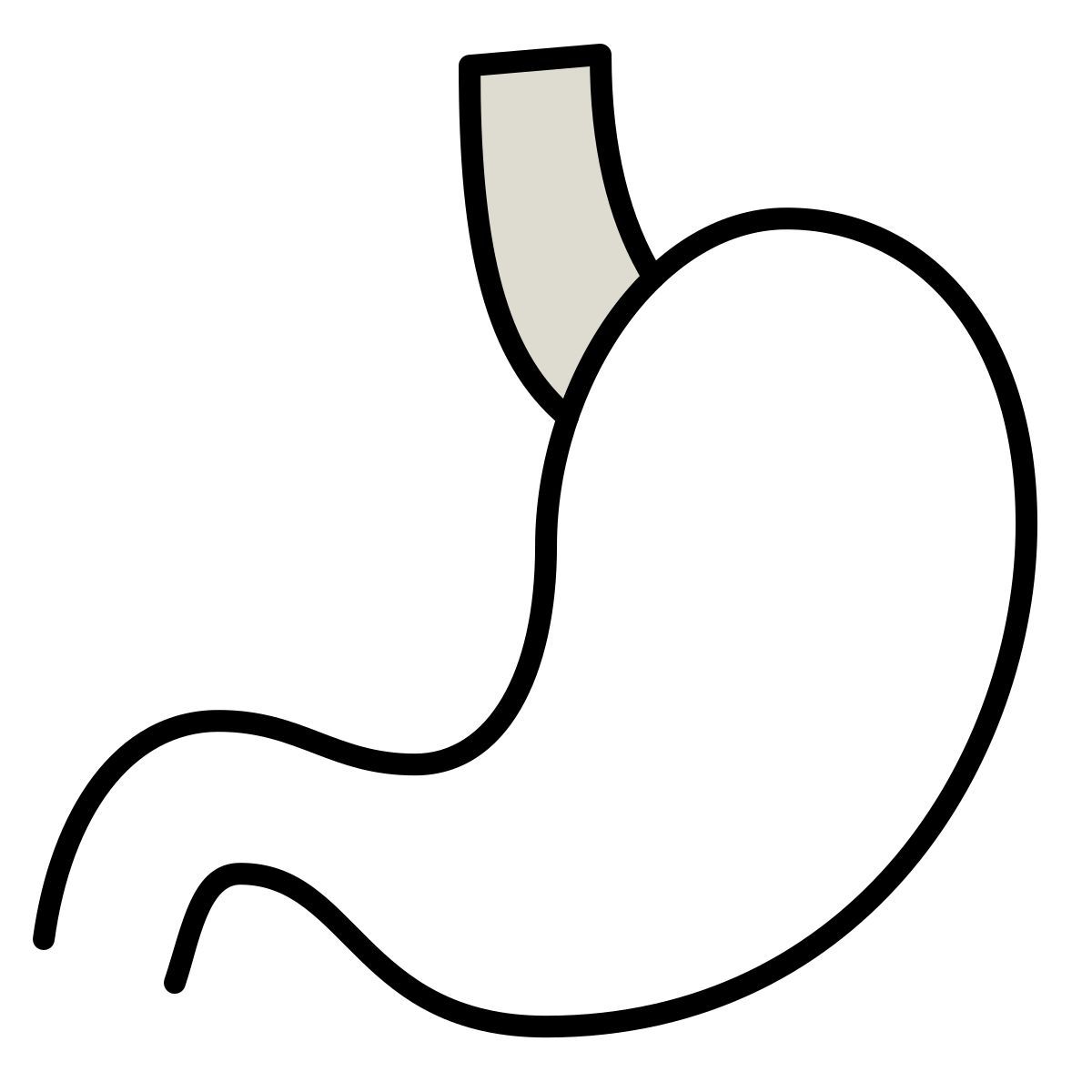 icône estomac claude hand drawn style