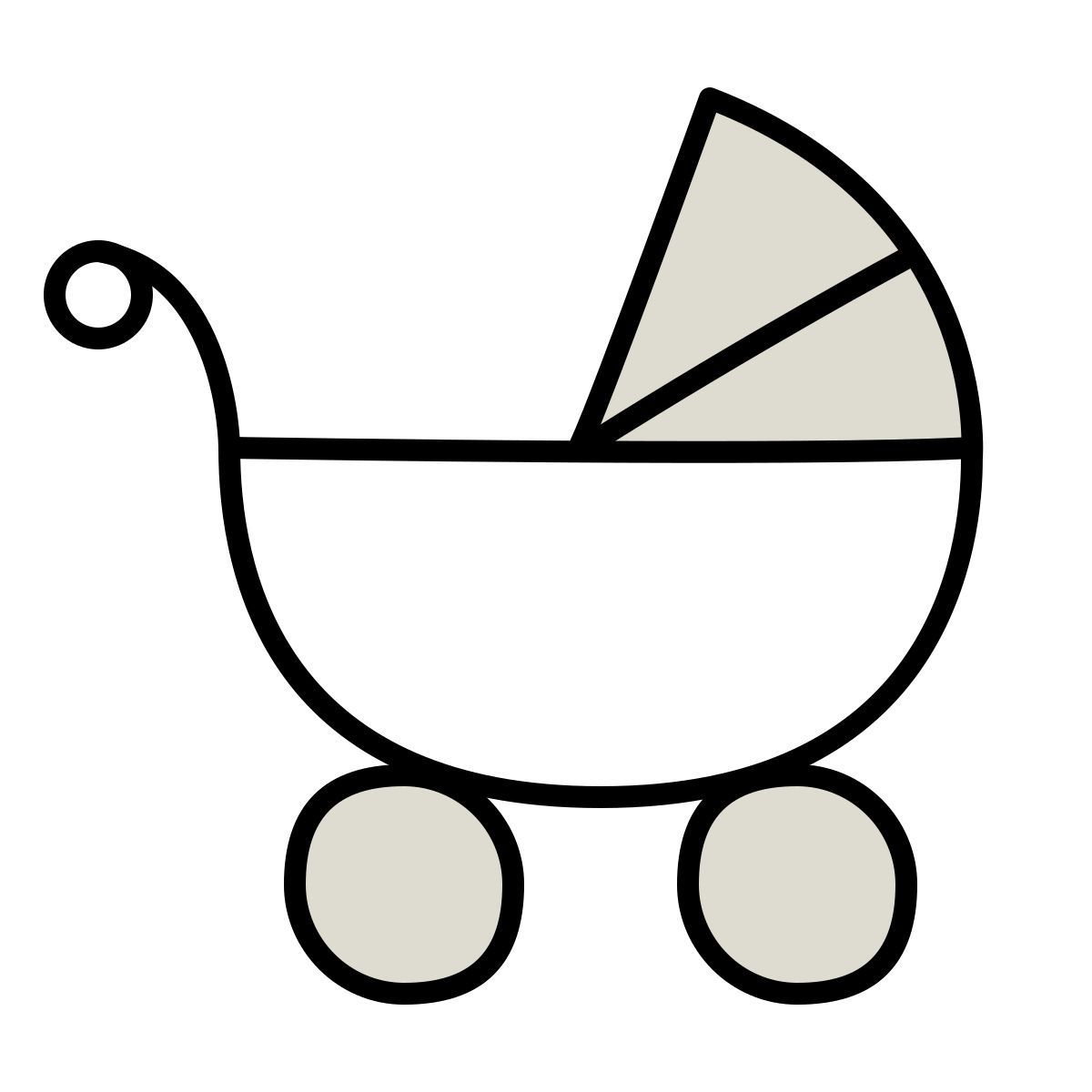 claude hand drawn style poussette icon