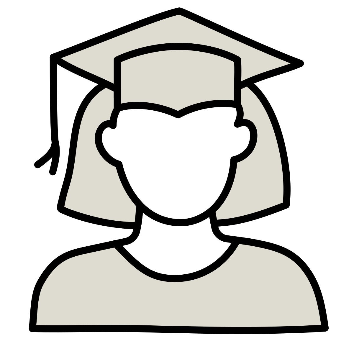 claude hand drawn Stil schüler weiblich Icon