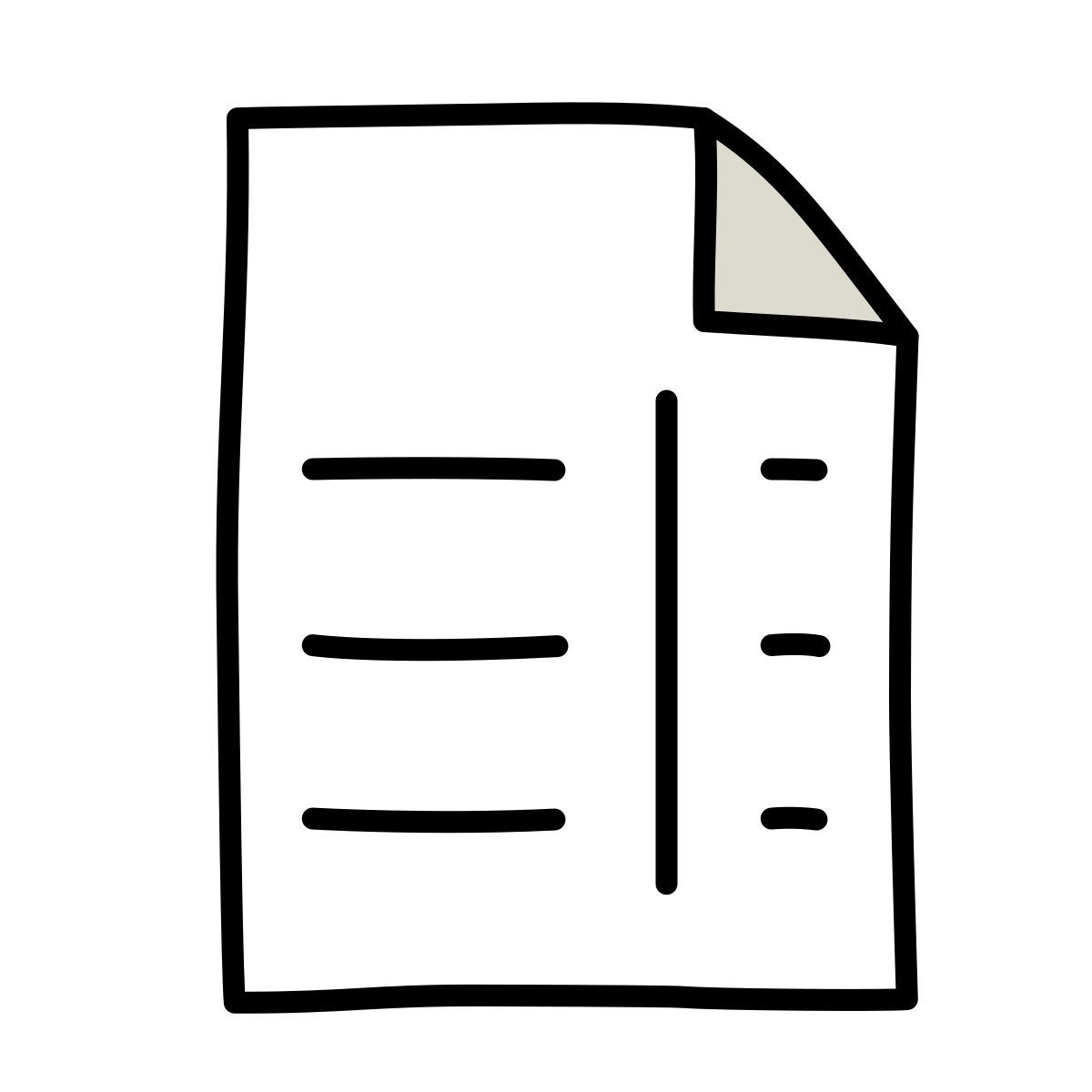 icône liste récapitulative claude hand drawn style