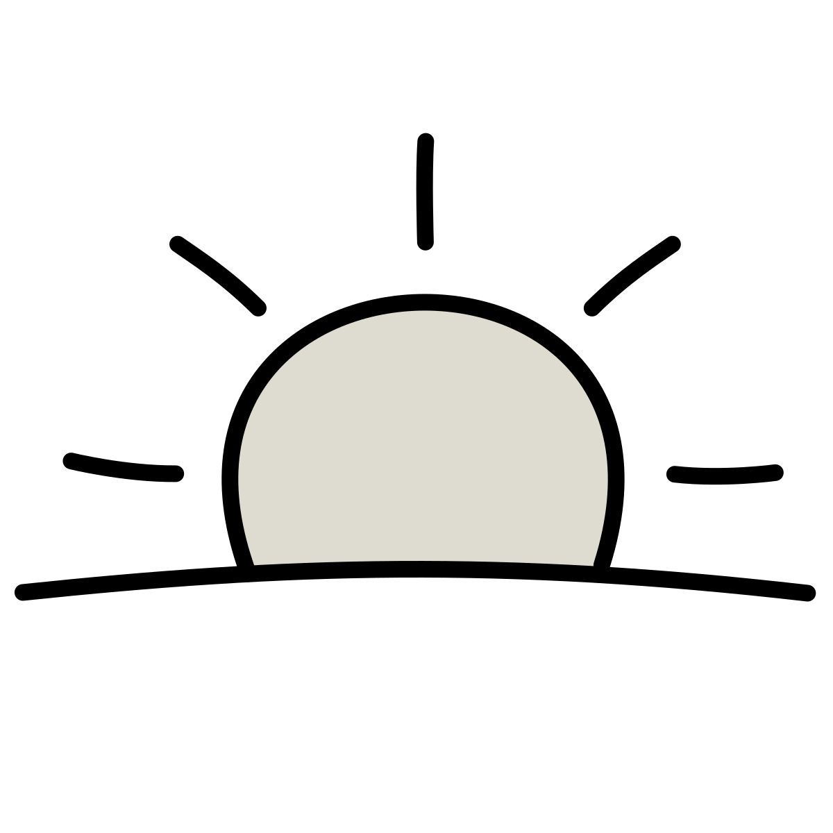 claude hand drawn style sunrise icon