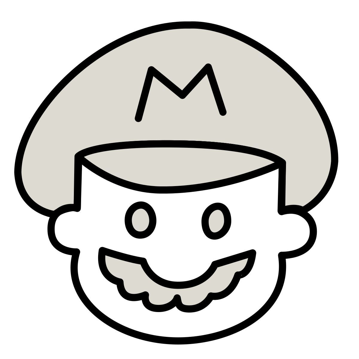 icona super mario claude hand drawn style