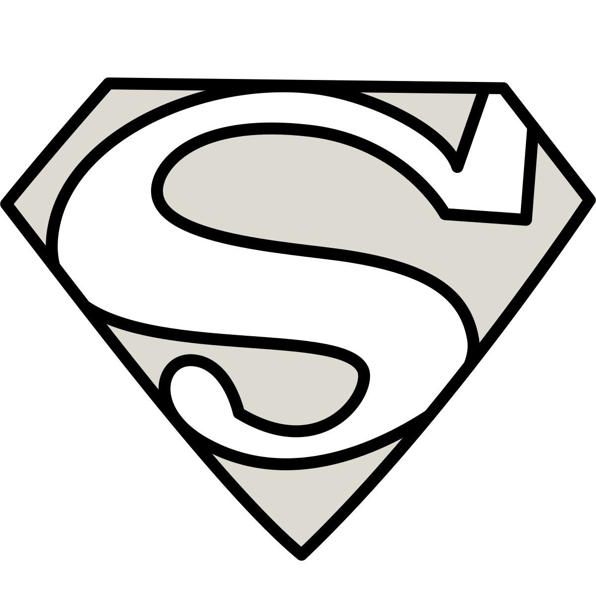 claude hand drawn style superman icon