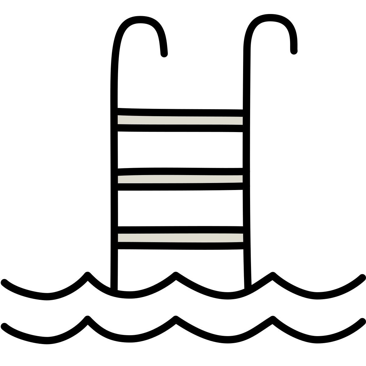 icône piscine claude hand drawn style