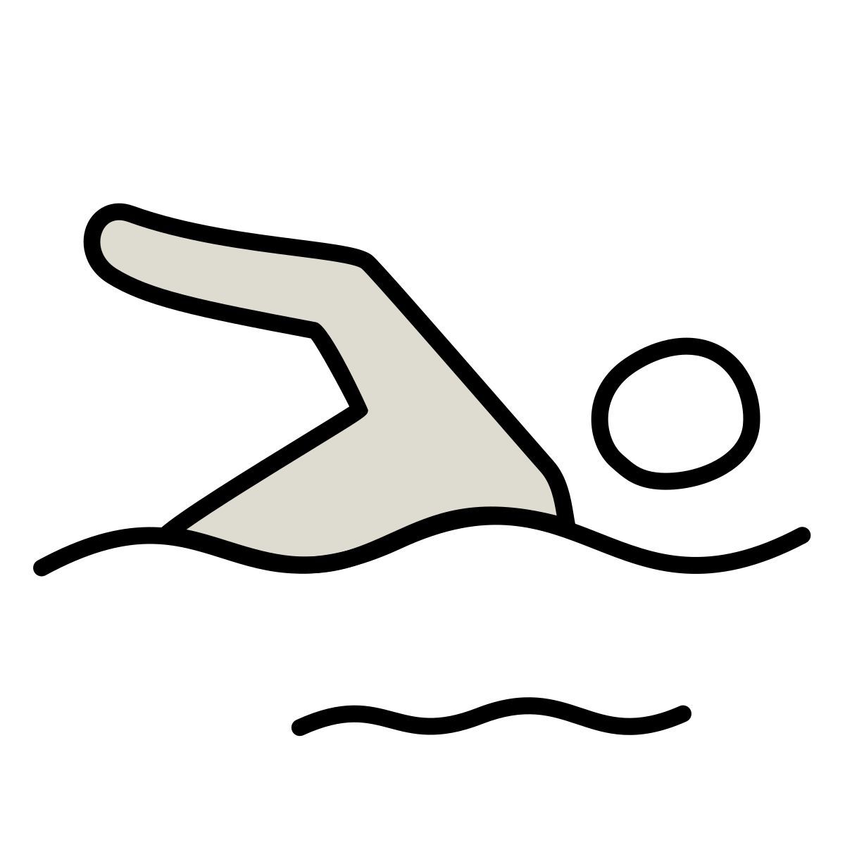 icona swimming claude hand drawn stile