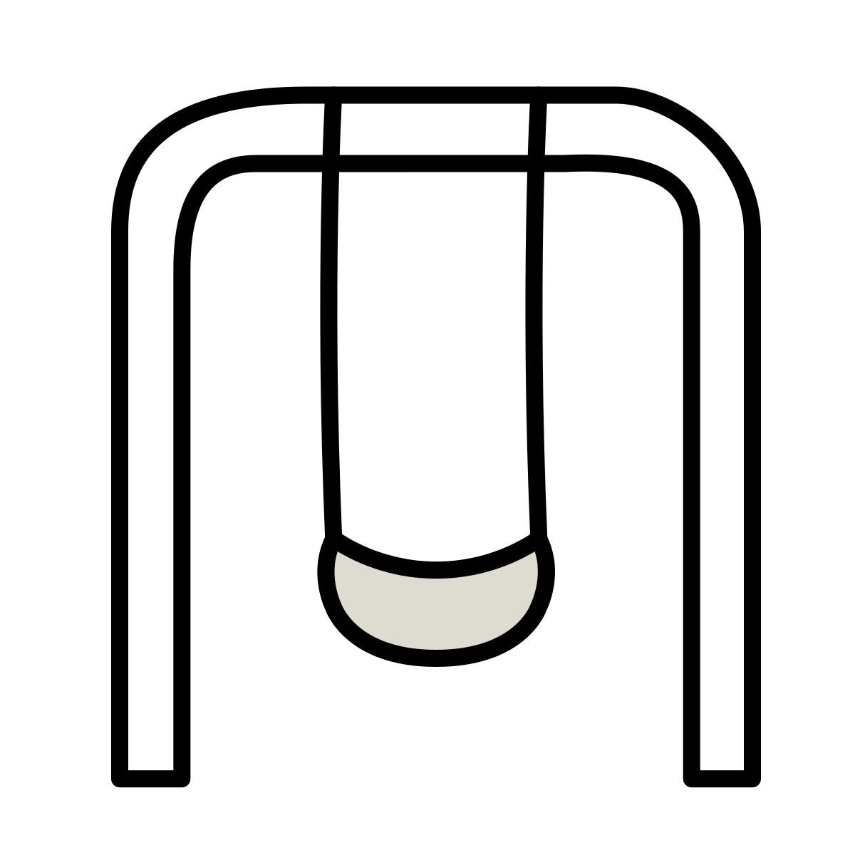icono columpio claude hand drawn estilo