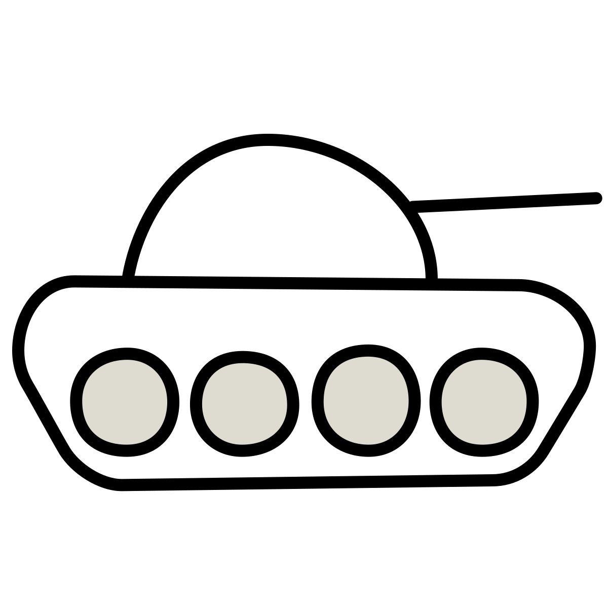 claude hand drawn 风格 坦克 图标