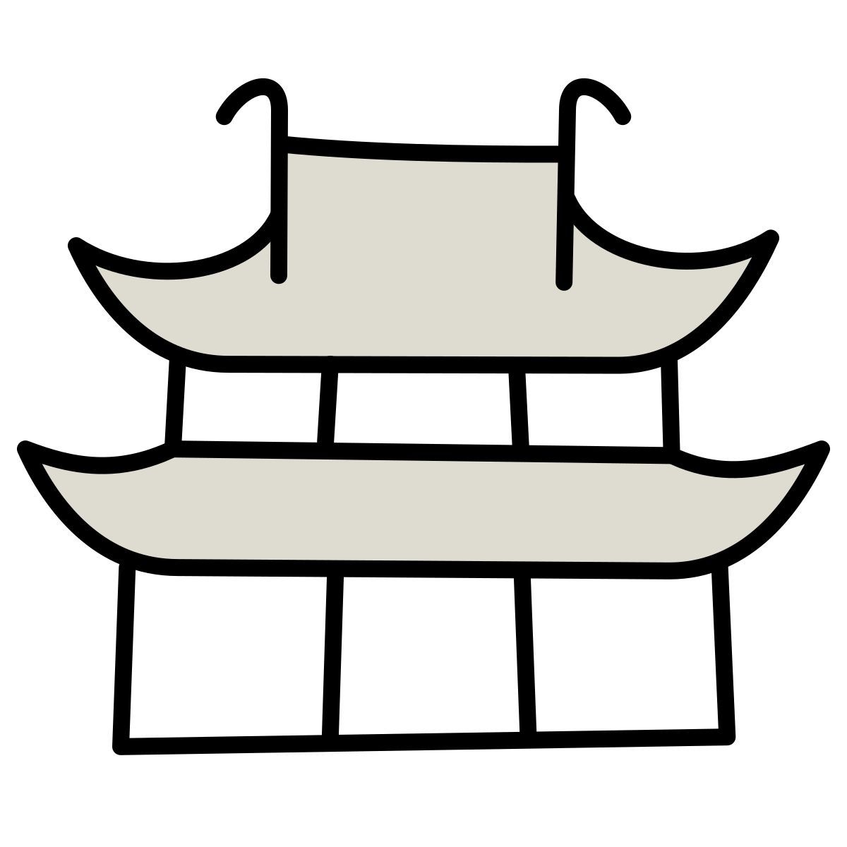 claude hand drawn スタイル 寺院 アイコン