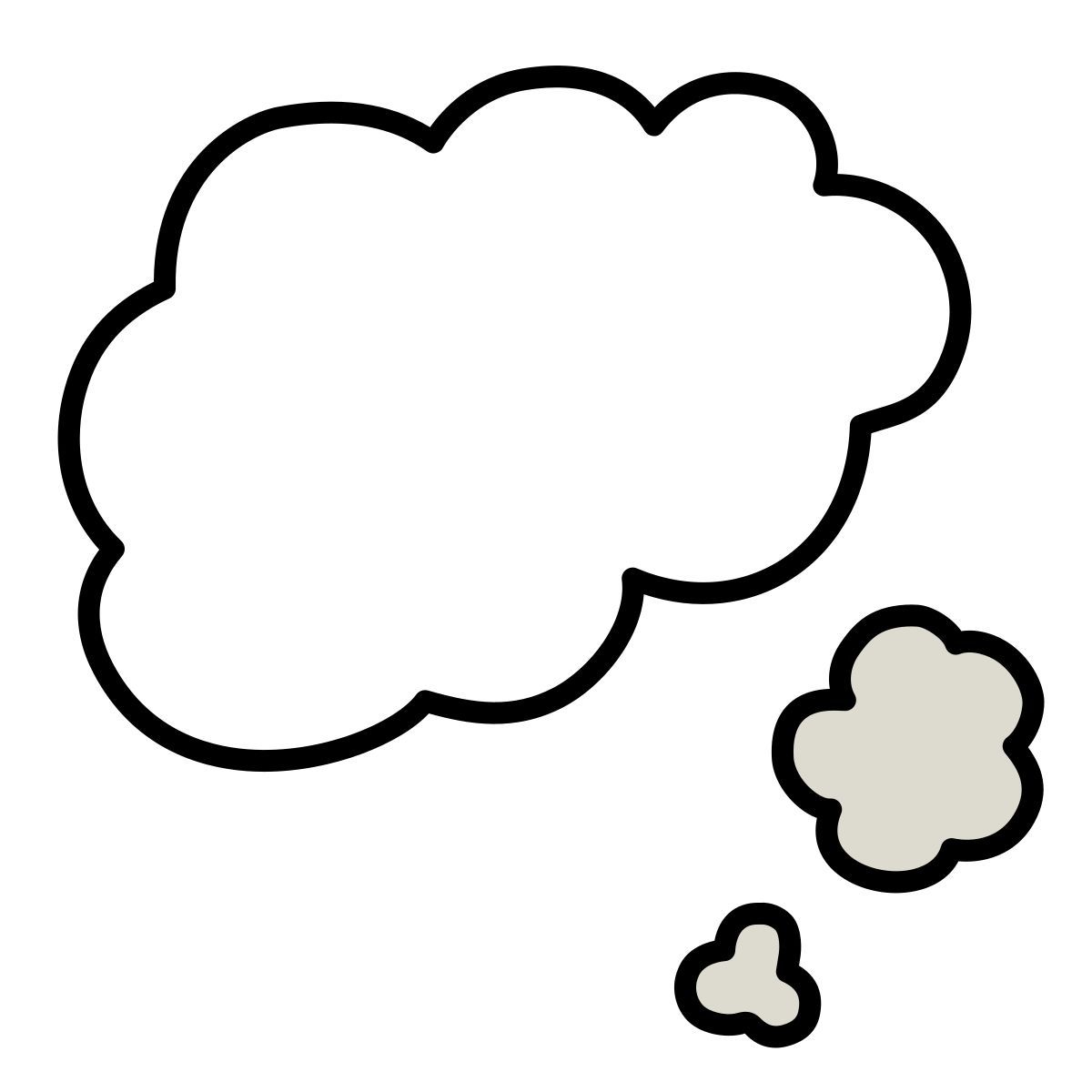 icon nuvem de pensamento claude hand drawn estilo