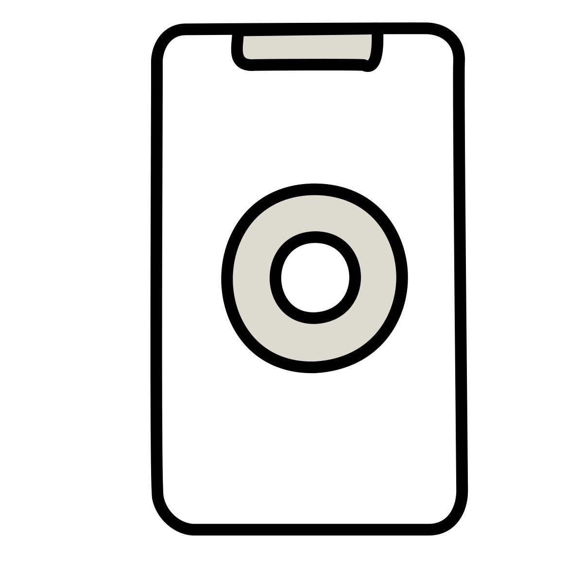 icono smartphone con pantalla táctil claude hand drawn estilo