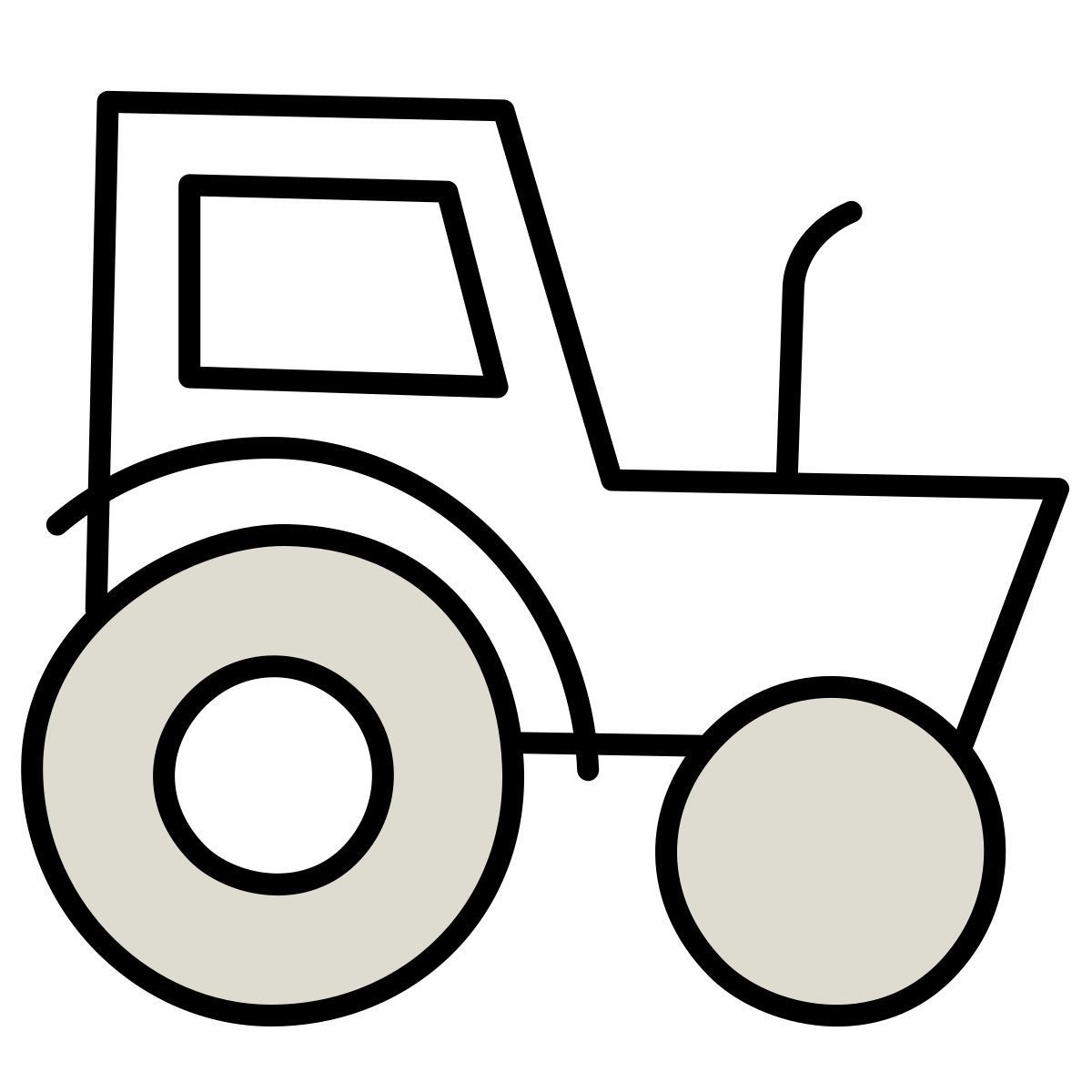 icône tracteur claude hand drawn style