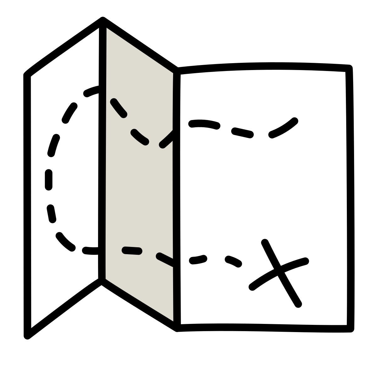 icon mapa del tesoro claude hand drawn estilo
