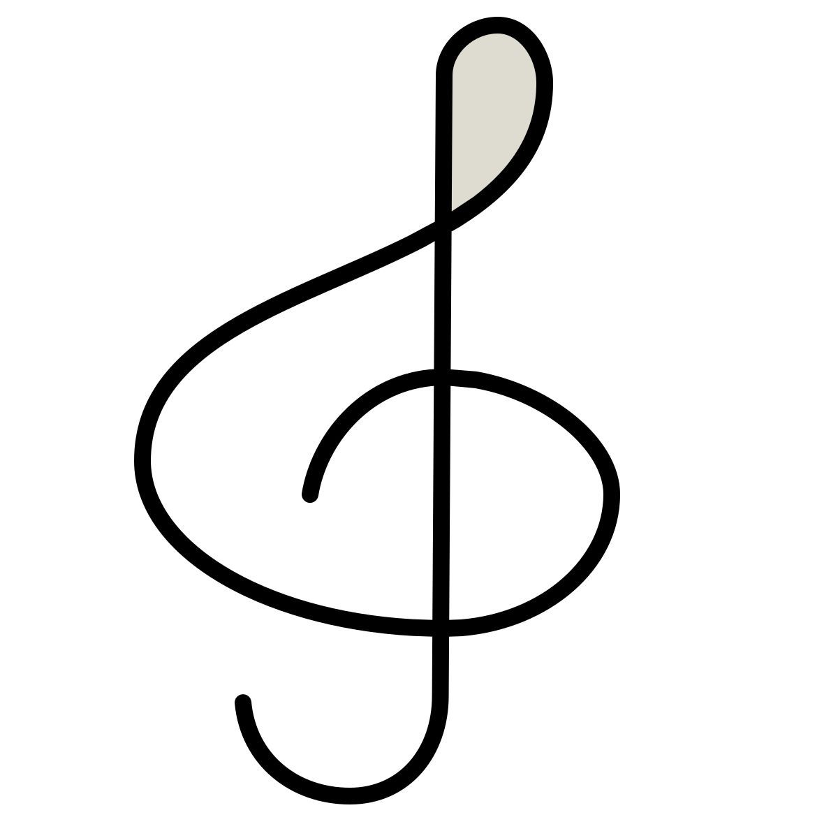 claude hand drawn style violinschlüssel icon