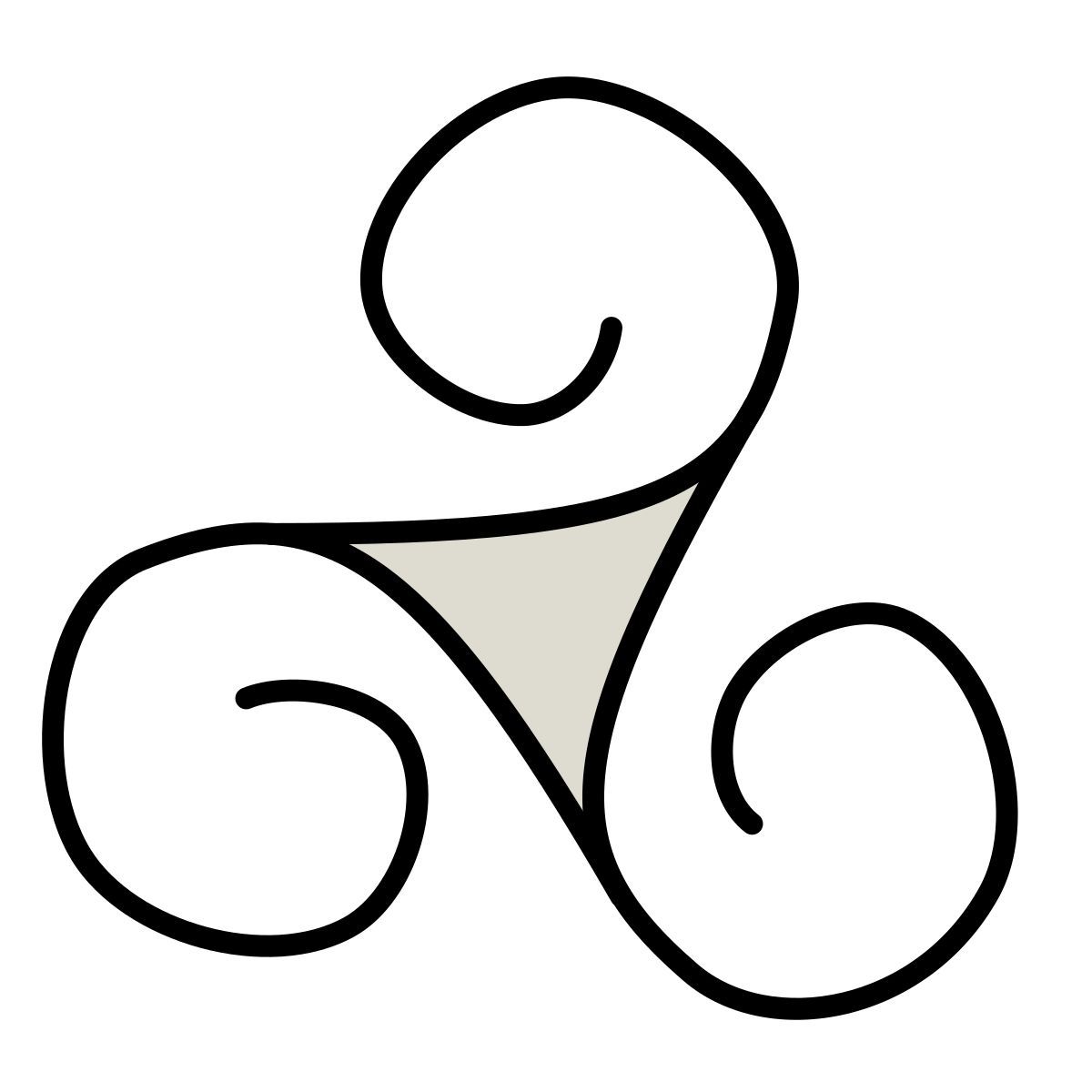 claude hand drawn Stil triskel Icon