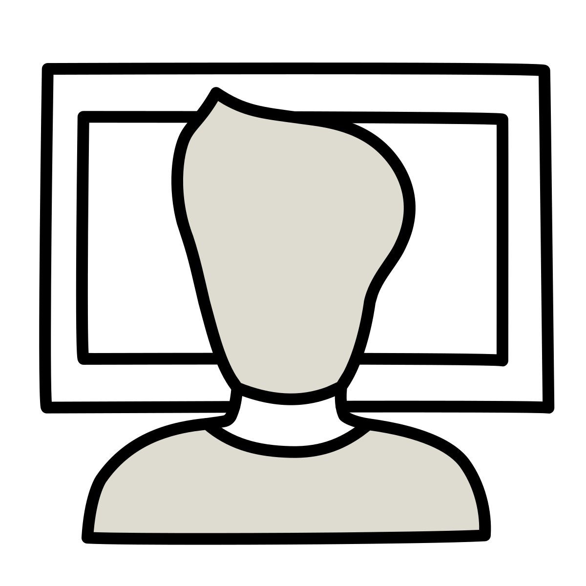icono en pc claude hand drawn estilo