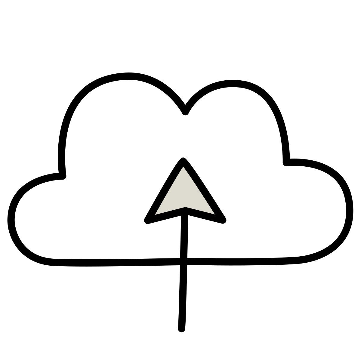 claude hand drawn style subir a la nube icon