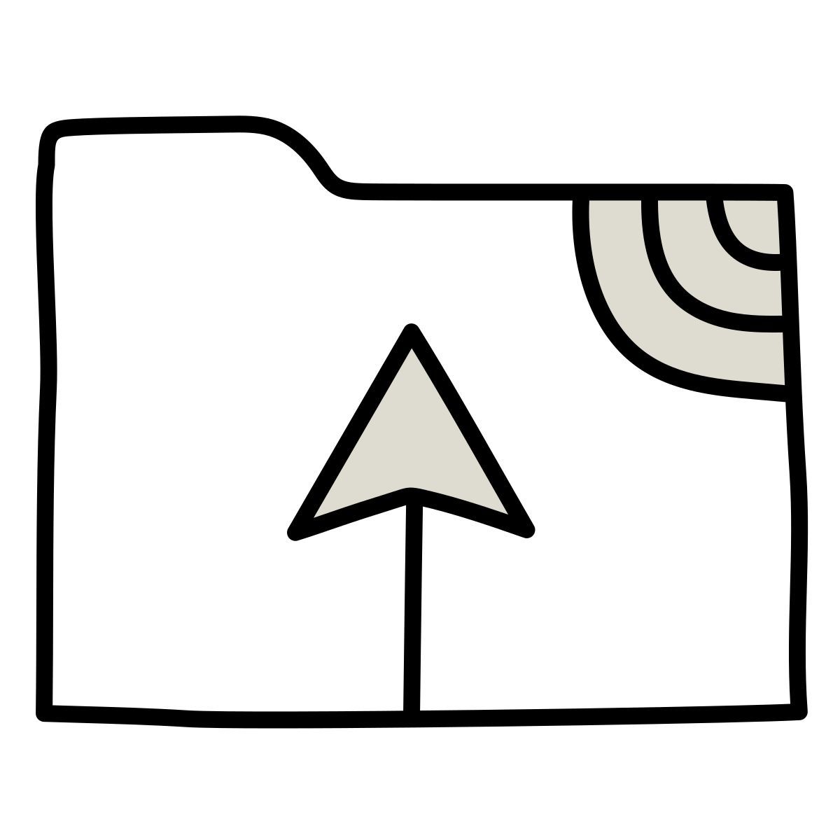 icona carica su ftp claude hand drawn stile