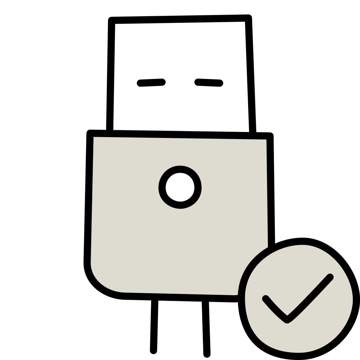 claude hand drawn Stil usb verbunden Icon