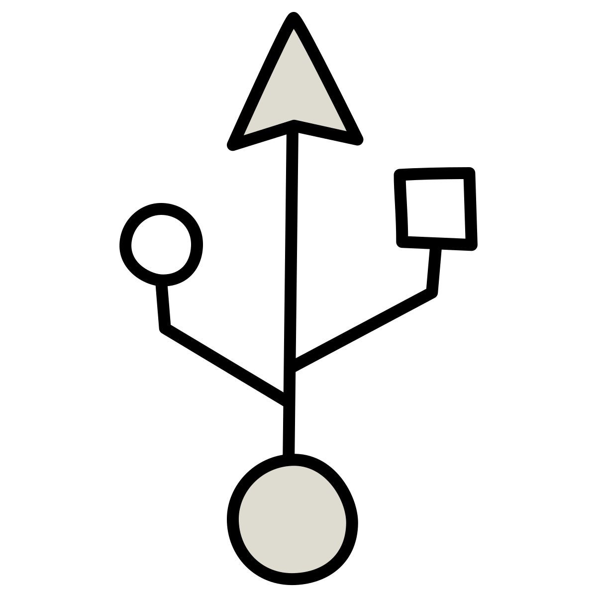 icona connettore usb claude hand drawn stile