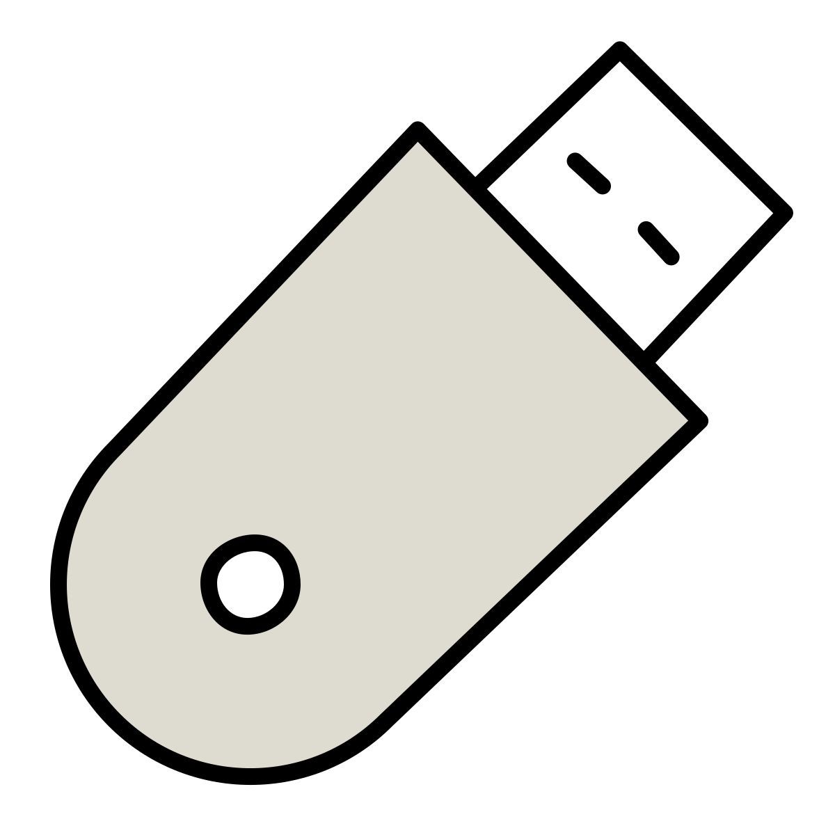 claude hand drawn 스타일 usb 메모리 스틱 아이콘