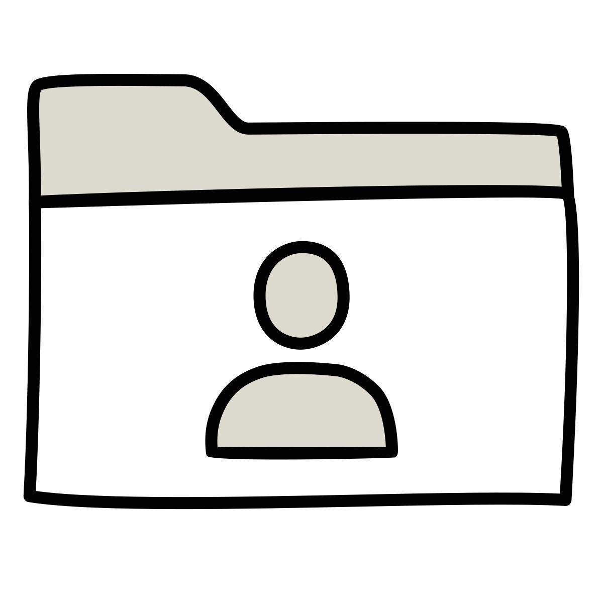 claude hand drawn style user folder icon