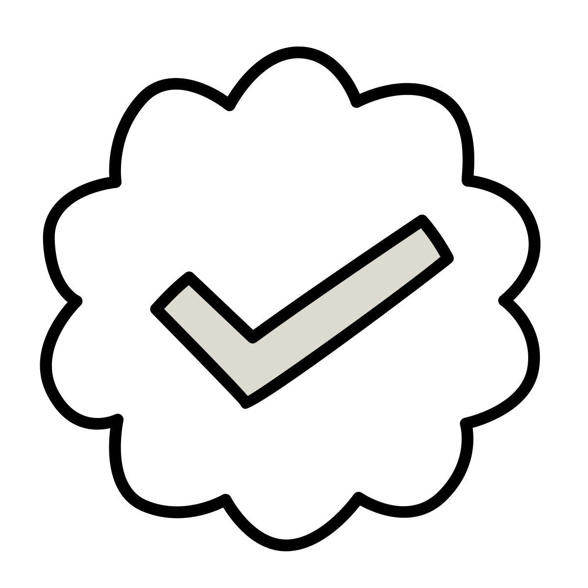 icona account verificato claude hand drawn style