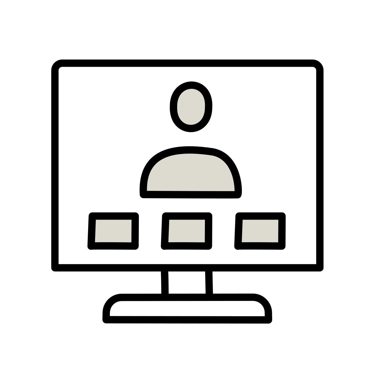 icon vídeo conferência claude hand drawn estilo