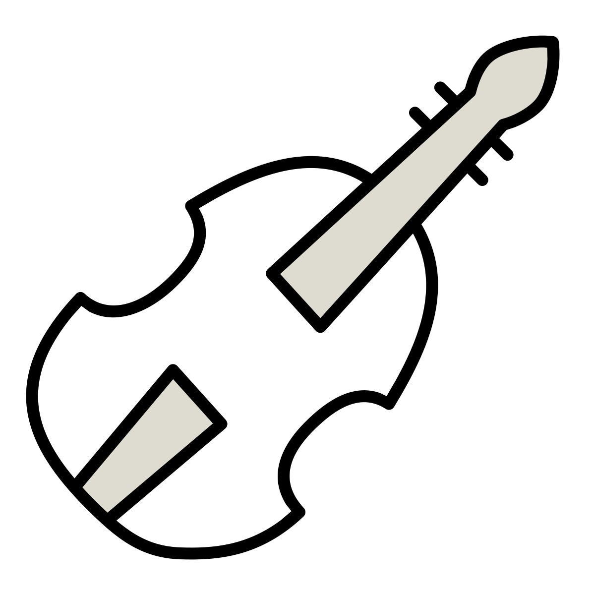claude hand drawn style violin icon