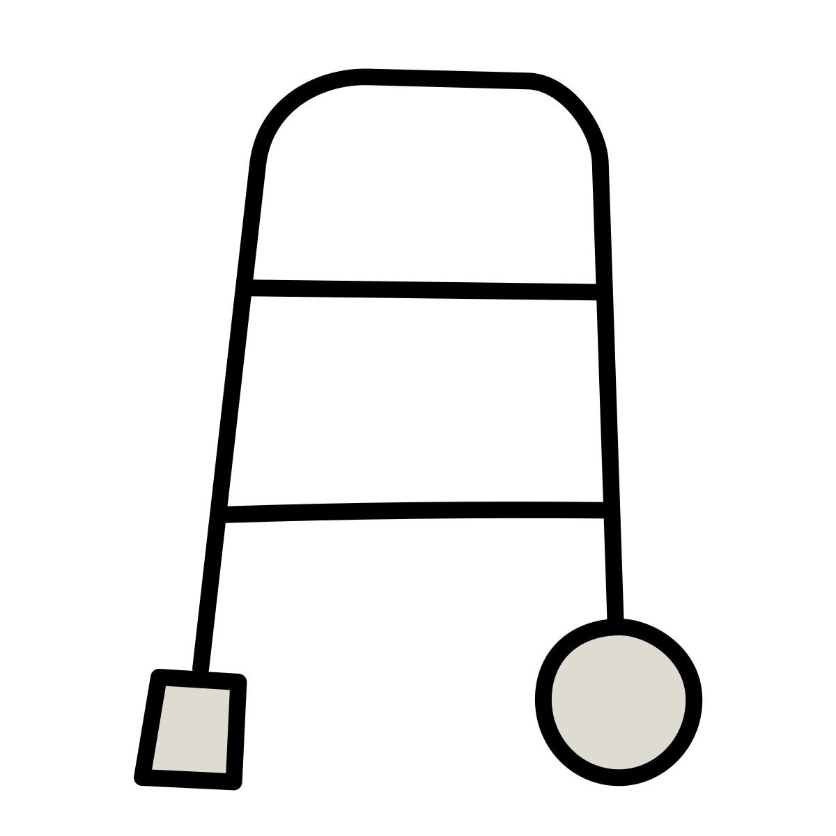 claude hand drawn 风格 助步车 图标